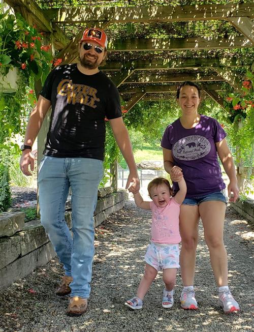 Mrs. Clapper with her husband and daughter 
